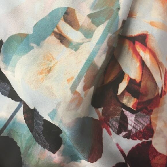 Robert Rodriguez Womens Blouse Size Small Blue Floral Print Ruffles - Picture 6 of 6